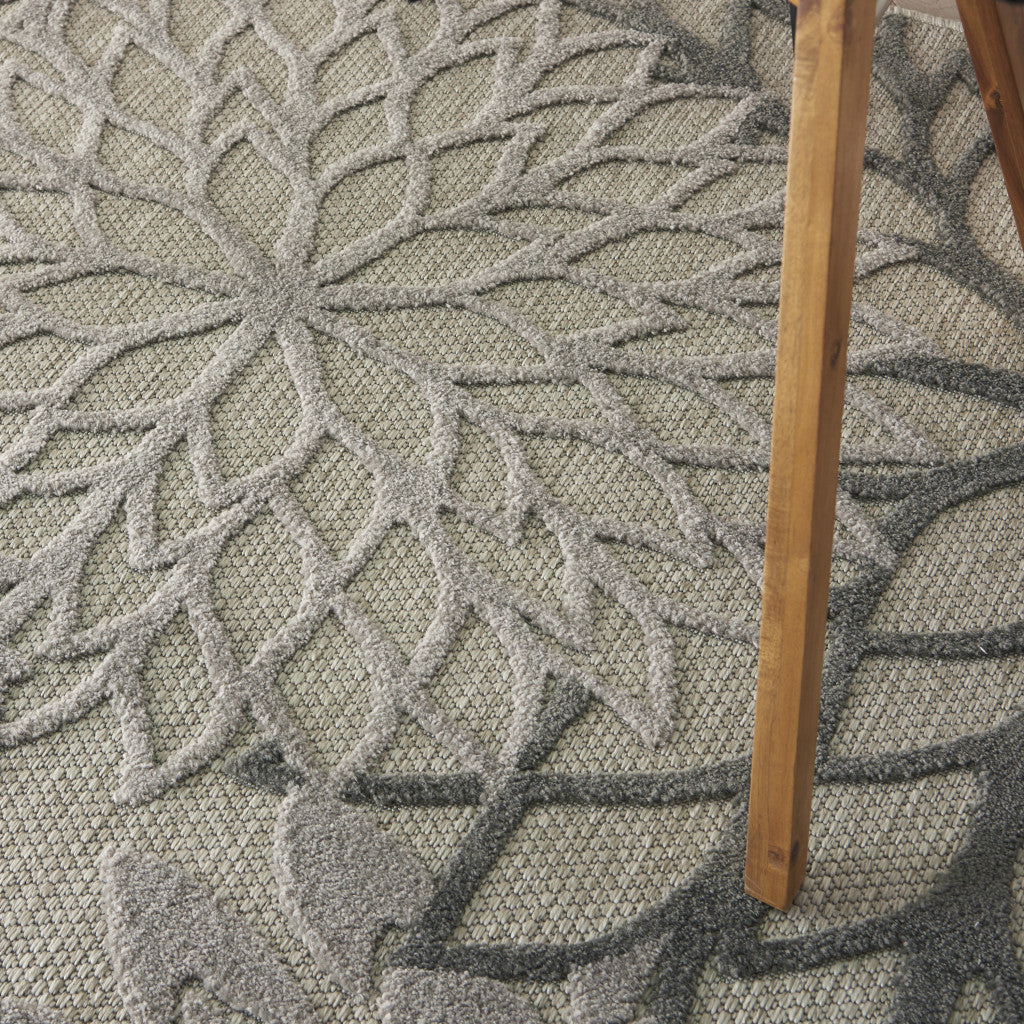 Elegant Gray Floral Indoor and Outdoor Rectangle Area Rug with a 2' x 10' Design for Stylish Living Spaces