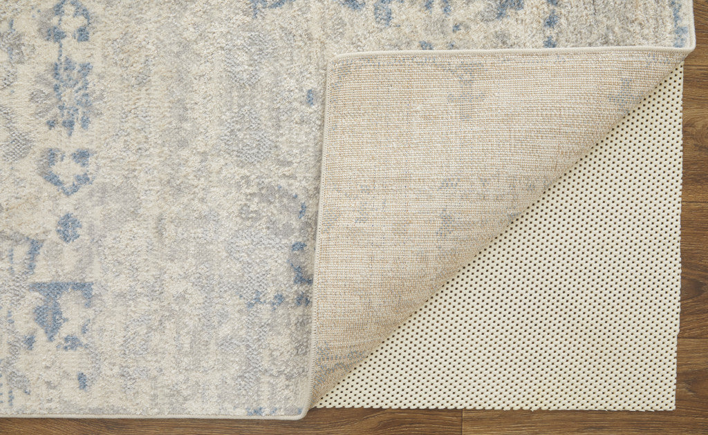 Exquisite Distressed Blue and Ivory Area Rug for Home Decor - Elevate Your Space with High - end Designer Quality
