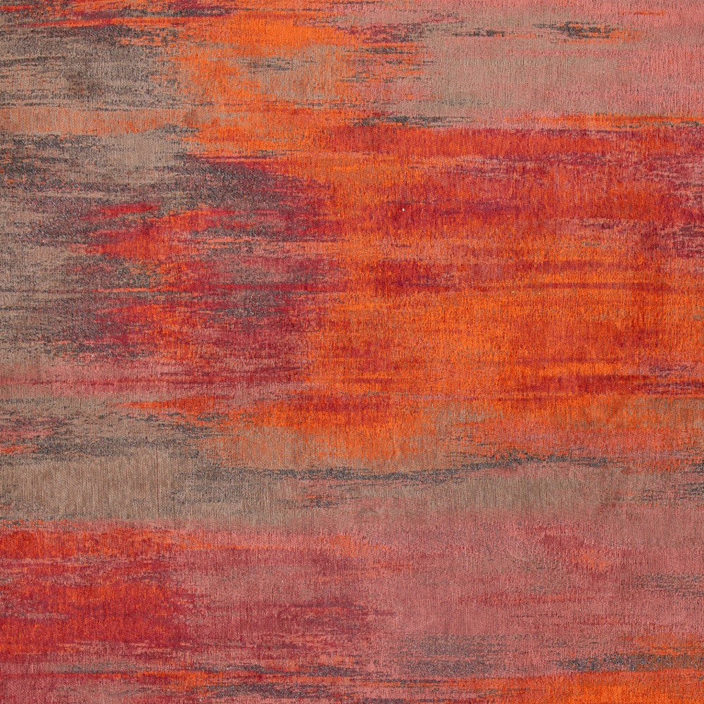 Stylish 3' x 5' Red and Gray Abstract Non-Slip Area Rug for Space Decor