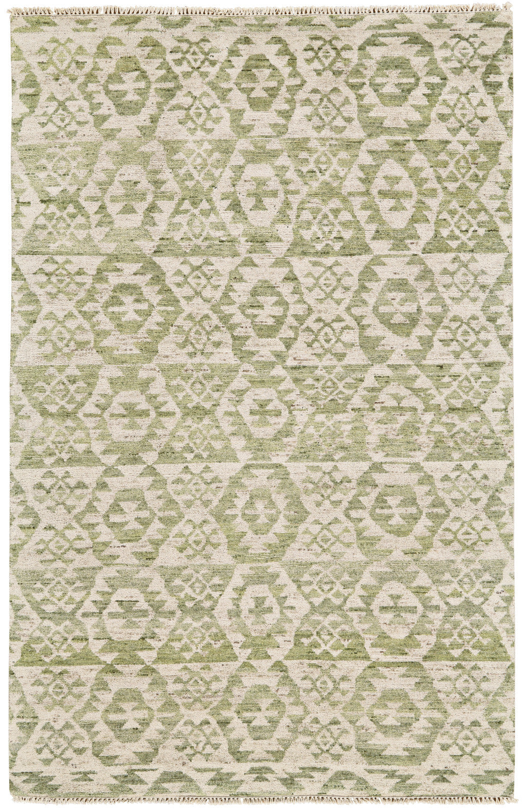 Artisan-Crafted Stain-Resistant Hand Knotted Wool Area Rug with Unique Southwestern Design