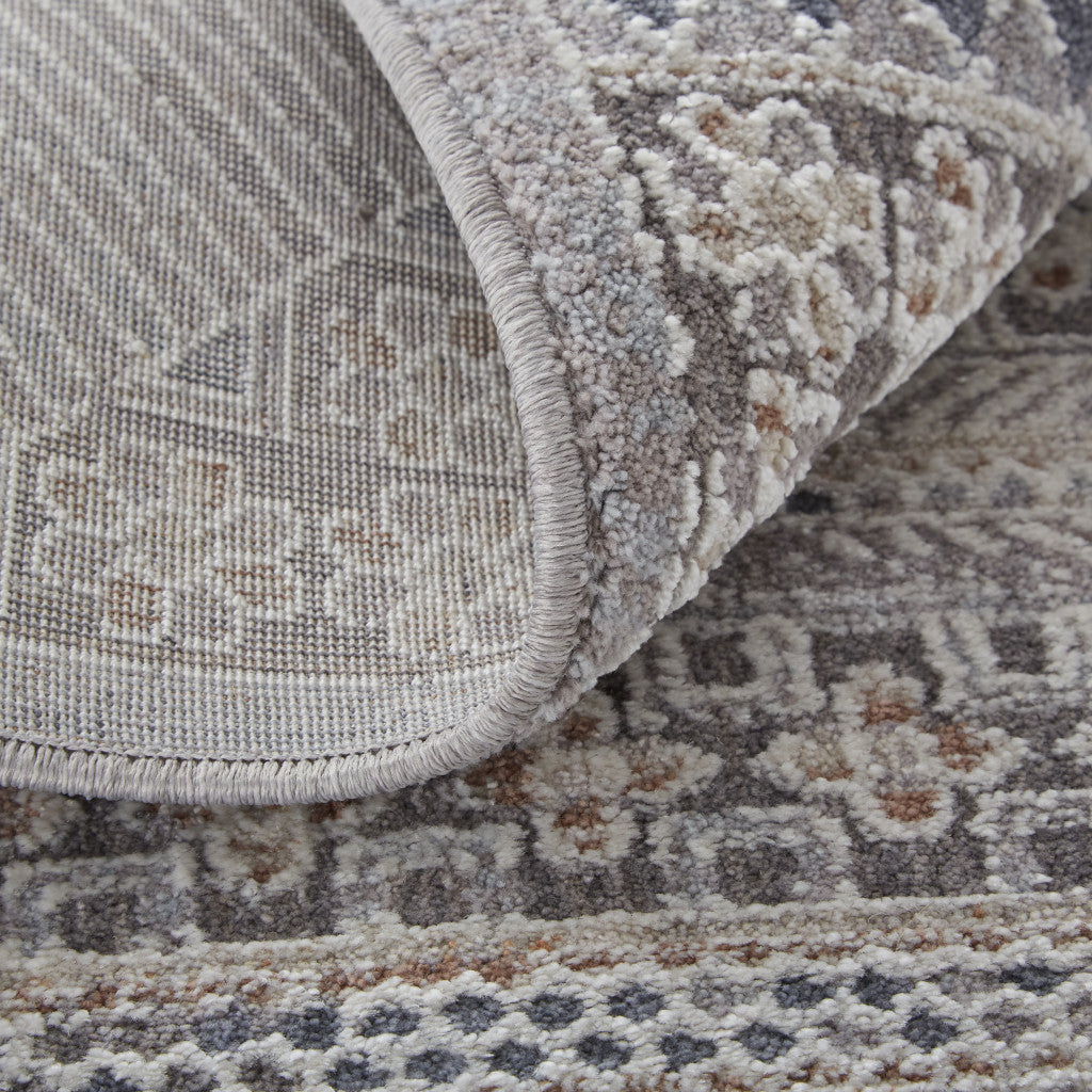 Durable Stain-Resistant Geometric Area Rug in Ivory and Gray for Every Room