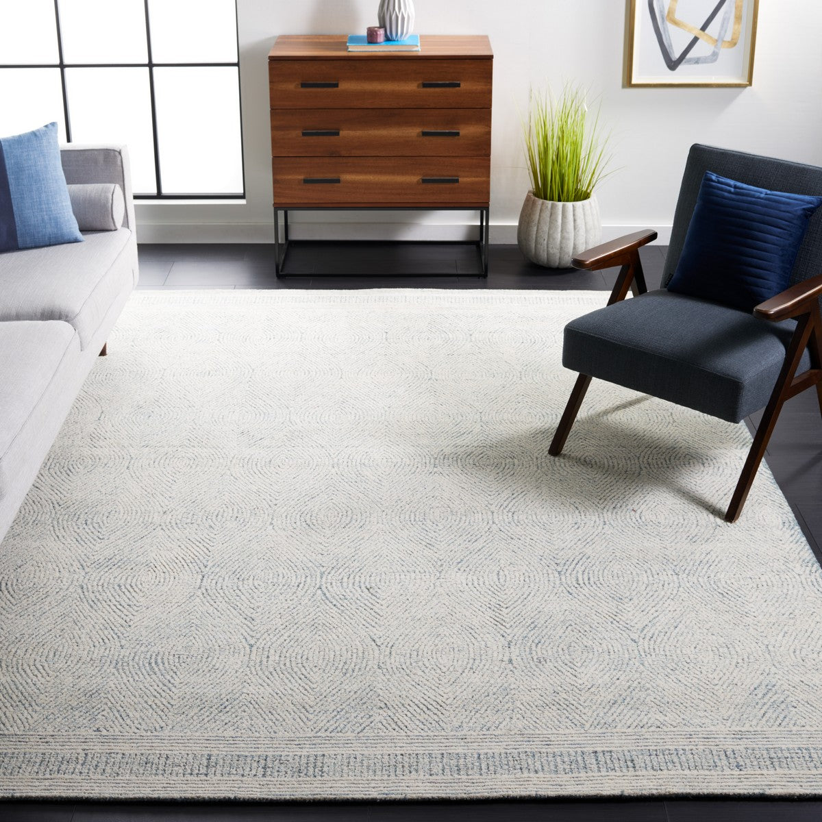 Soft-textured Hand-tufted Bohemian Wool Area Rug for Cozy Living Spaces