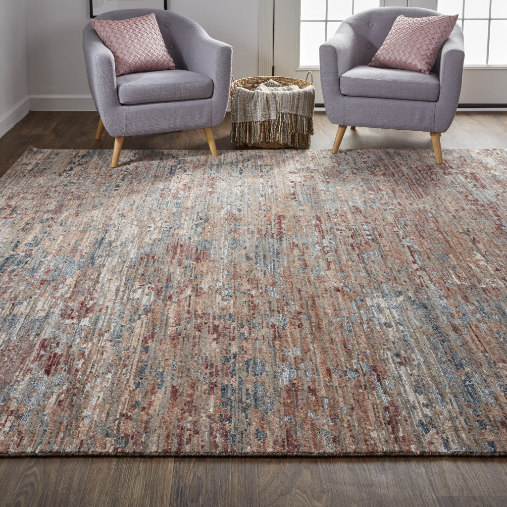 Exquisite Hand-Knotted Abstract Wool Area Rug with Distinctive Blue and Red Design for Artistic Home Decor