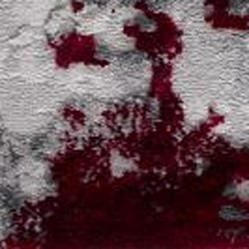 Stylish Red Abstract Rectangular Area Rug - Handmade in Turkey for Elegant Living Spaces