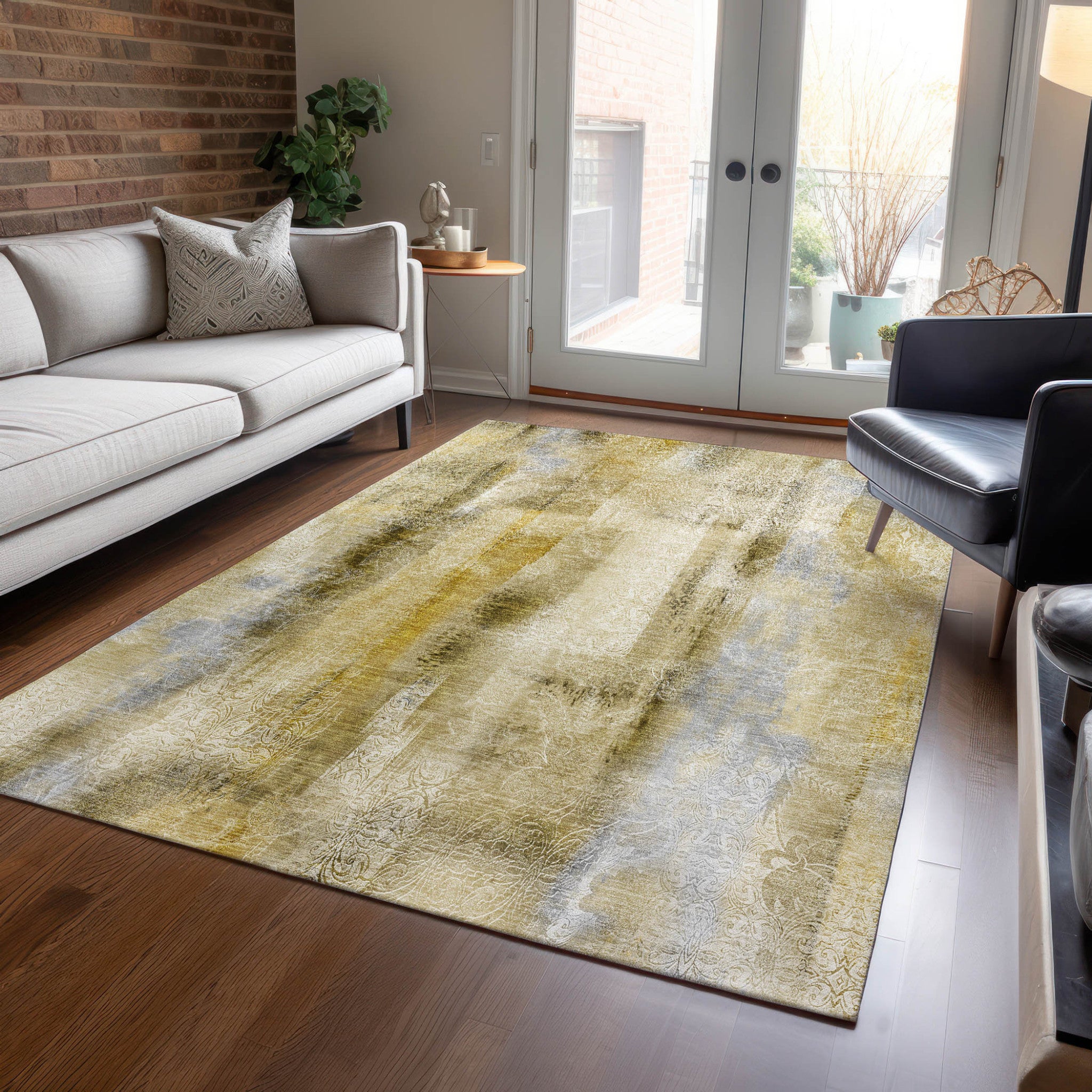 Stylish Washable, Stain-Resistant Non-Skid Purple Runner Rug for Indoor & Outdoor Use