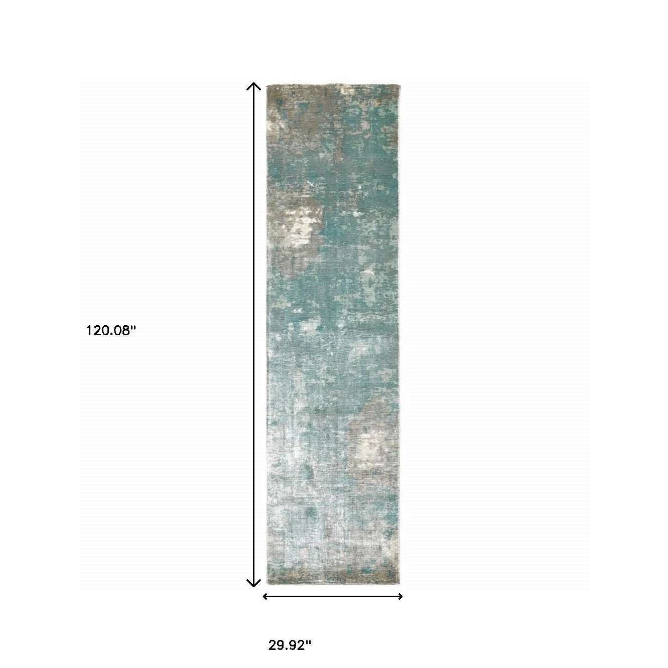 Stylish Handmade Blue and Gray Abstract Indoor Runner Rug - Soft and Calming Decor