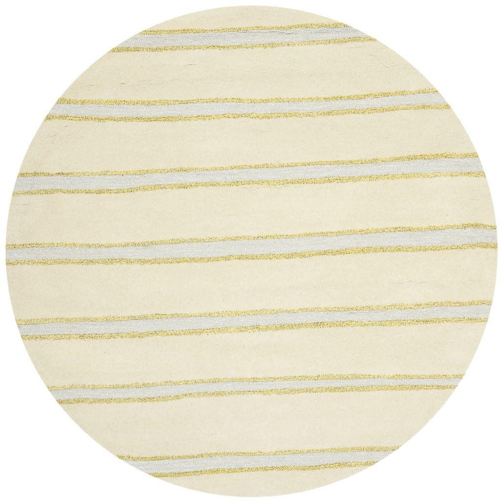 Modern Martha Hand-Tufted Wool Rug with Chalk Stripe's Painterly Charm