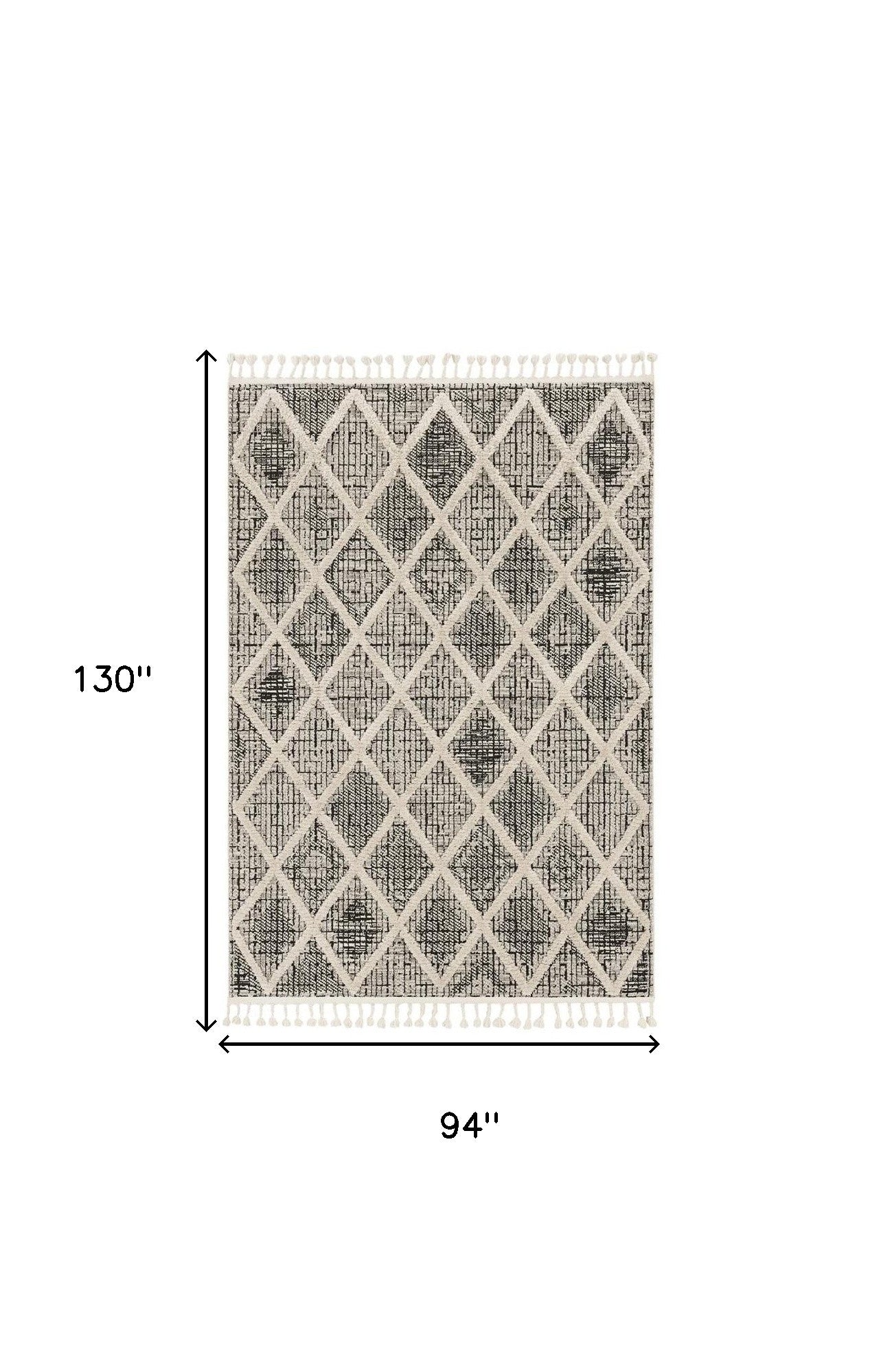 12x15 ft Charcoal Geometric Machine - Made Polyester Area Rug for Stylish Home Decor