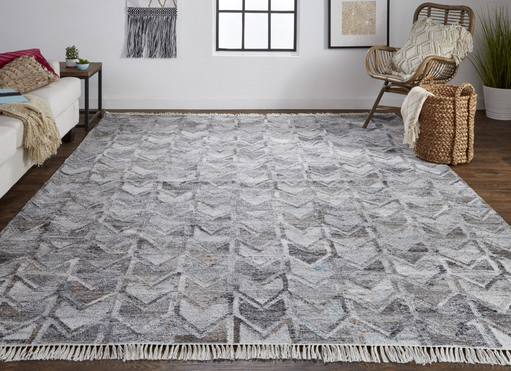 Stylish and Artisan-Crafted Hand Woven Geometric Area Rug with Fringe - Stain Resistant Decor for Your Home