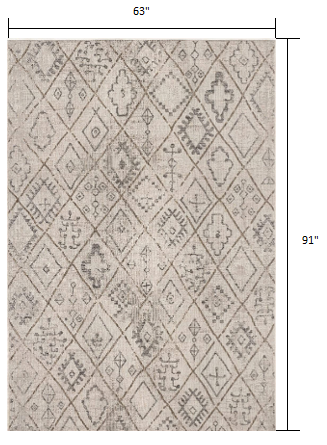 Stylish Ivory Geometric Berber Rectangle Area Rug for Modern Home Decor Must - Haves