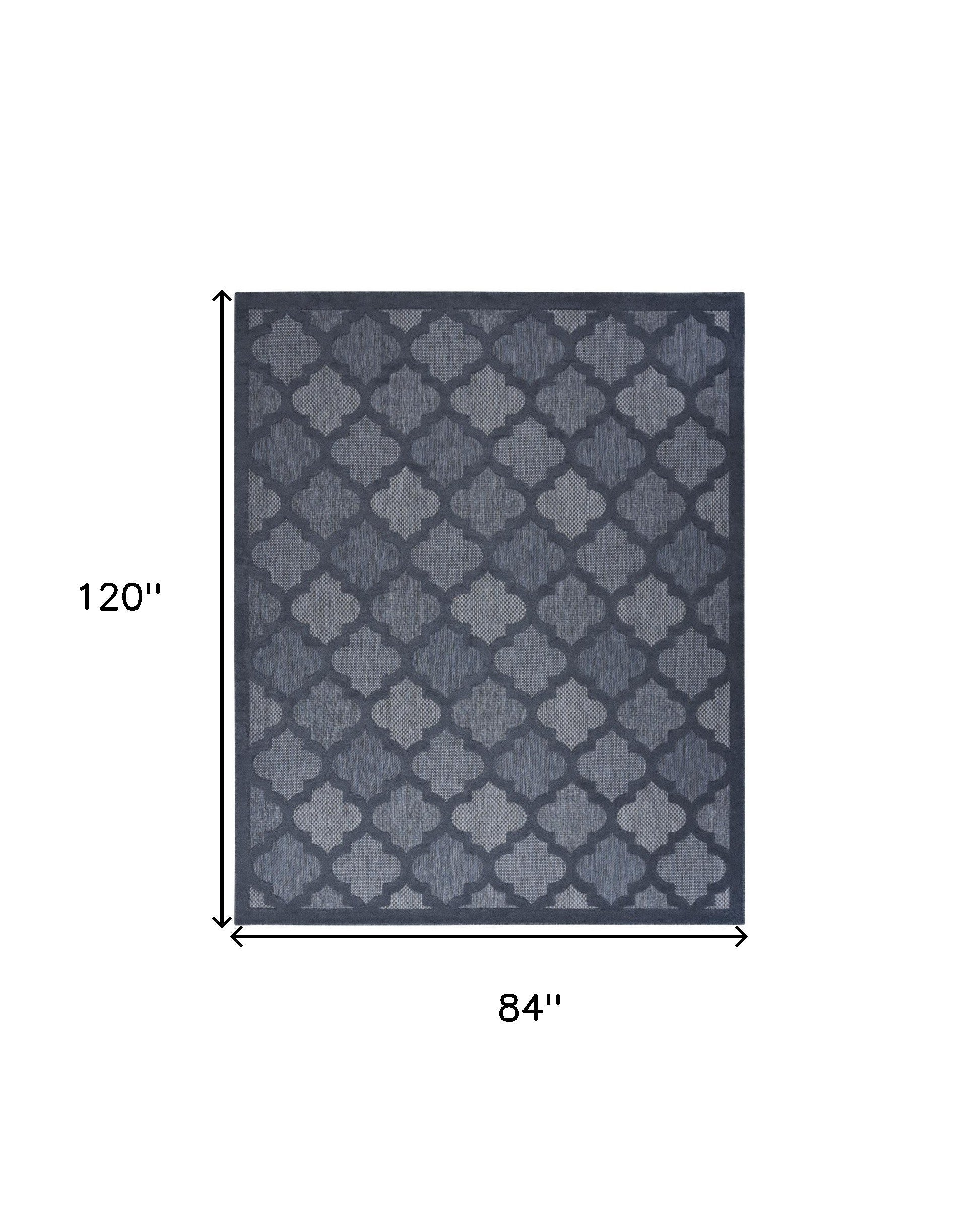 Stylish Navy Blue Geometric Flatweave Area Rug in 7' x 10' Size for Elegant and Cozy Home Decor