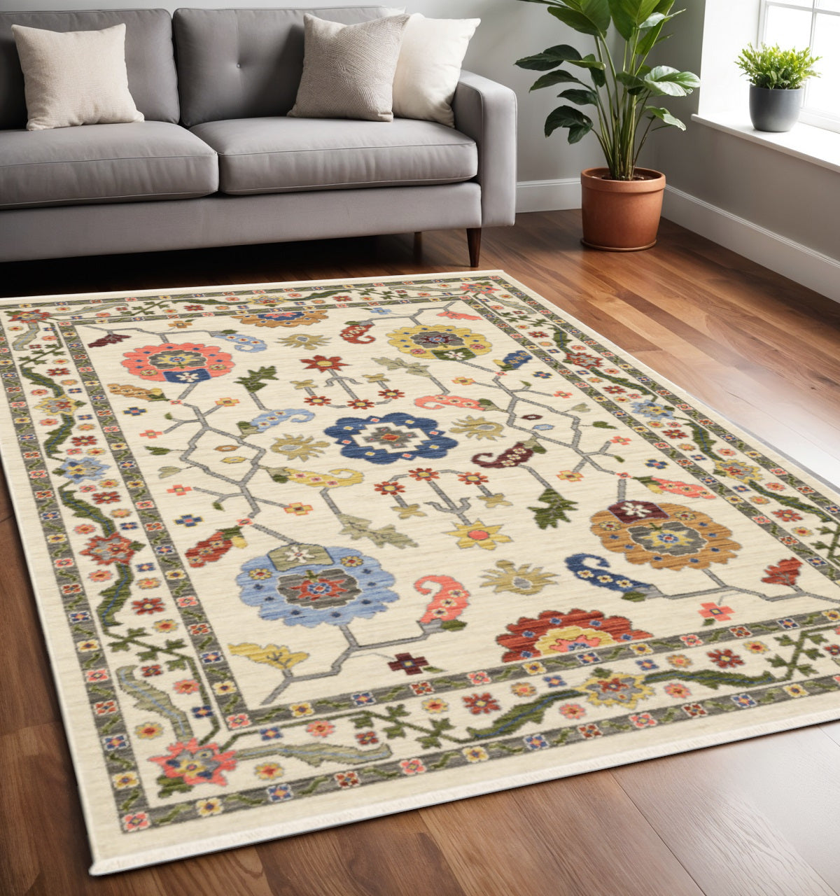 Stylish and Durable Stain-Resistant Oriental Fringed Area Rug for Any Room