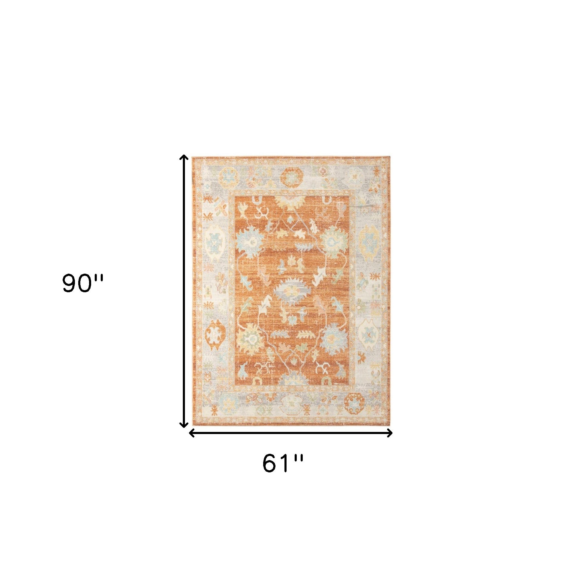 Stain-Resistant Blue and Orange Floral Outdoor Rugs for Indoor/Outdoor Spaces