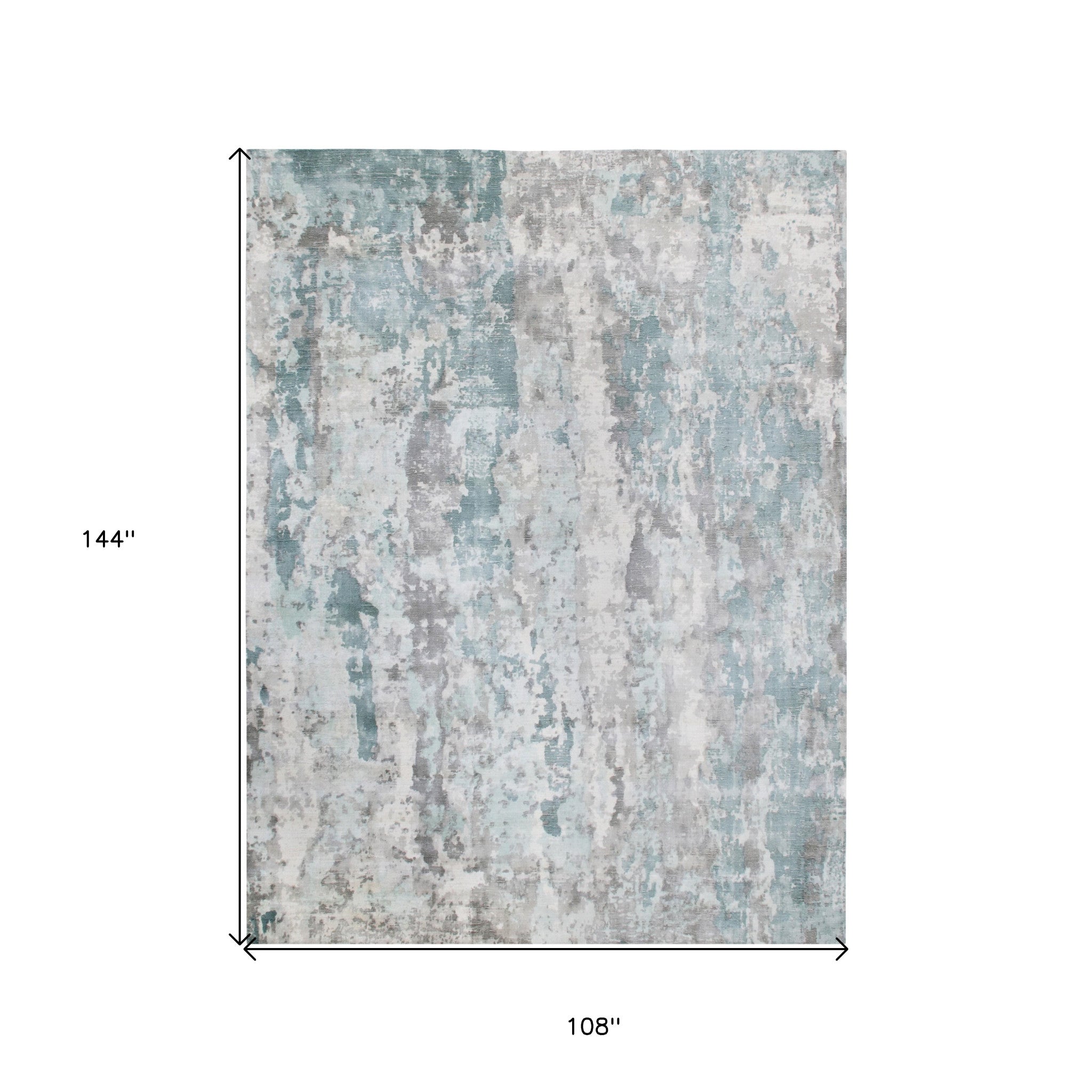 Exquisite Blue Abstract Hand - Loomed Wool Blend Area Rug for Stylish and Unique Home Decor