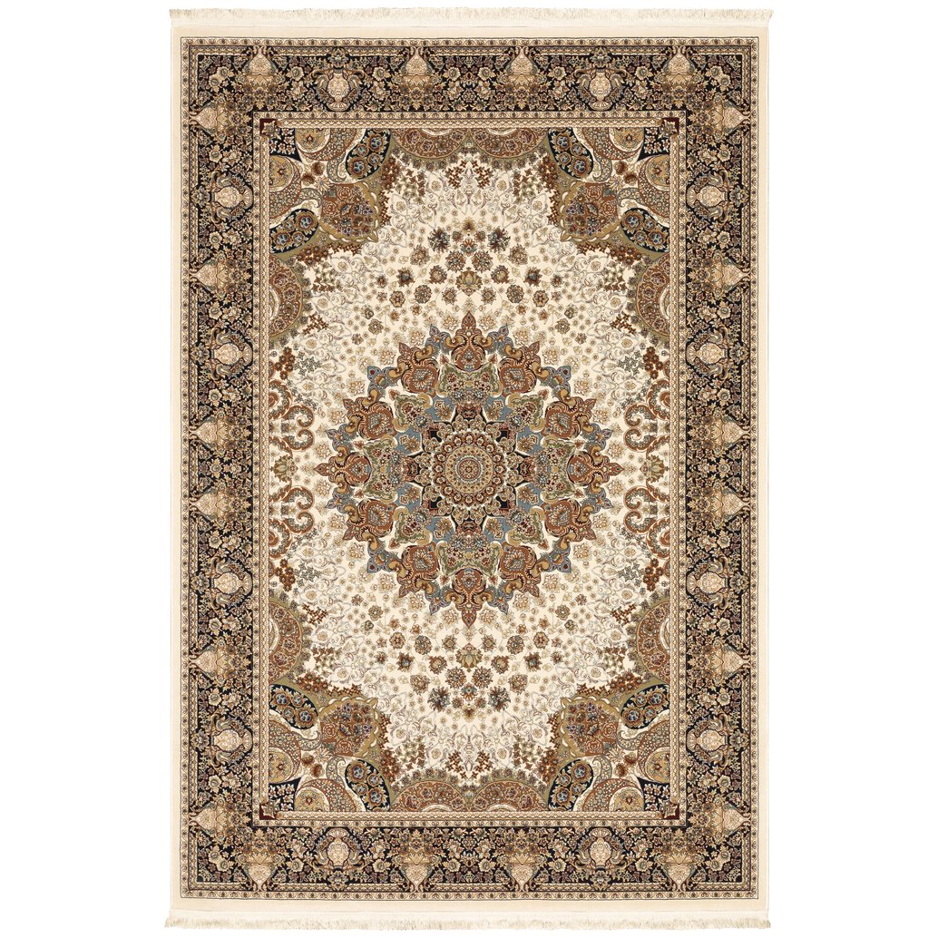 Luxurious Masterpiece Persian Area Rug in Classic Multi - Colors with Fringe