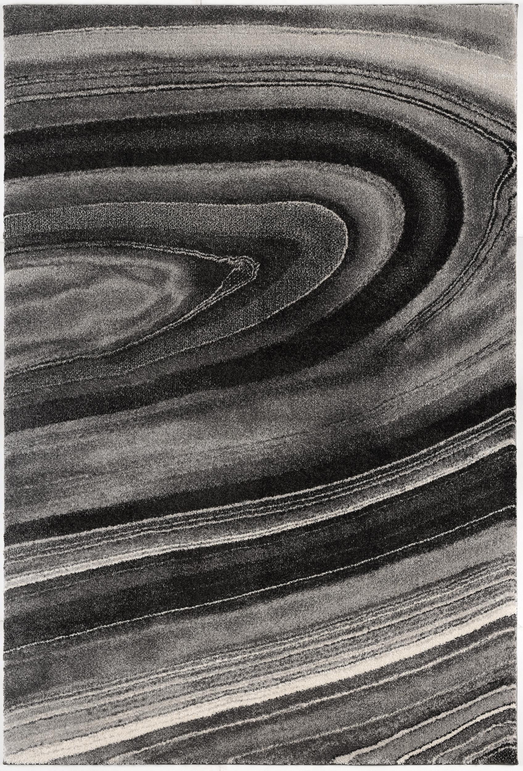 Stylish Dark Gray Abstract Illusional Modern Area Rug for Interior Decoration - Elevate Your Living Space with Contemporary Luxury and Comfort