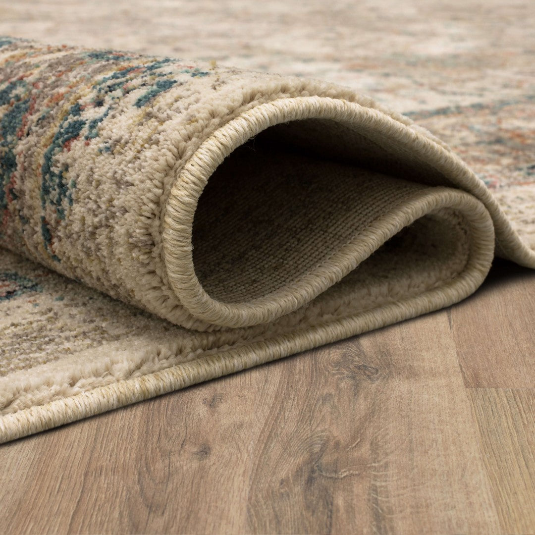 Karastan Estate Collection Eco-Friendly Floral Design Area Rug Made of Soft Polyester for High-Traffic Spaces with Elegance