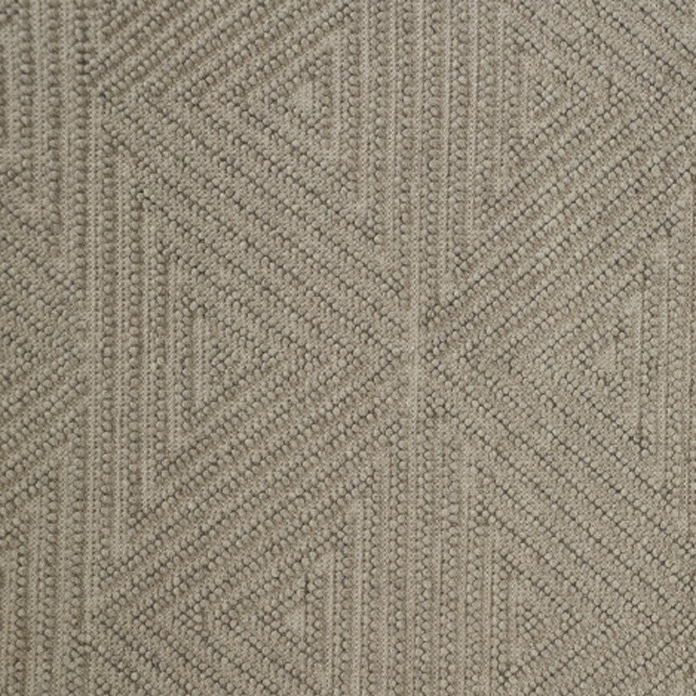 Exquisite Hand-Woven Geometric Wool Area Rug with Fringe for Timeless Decor
