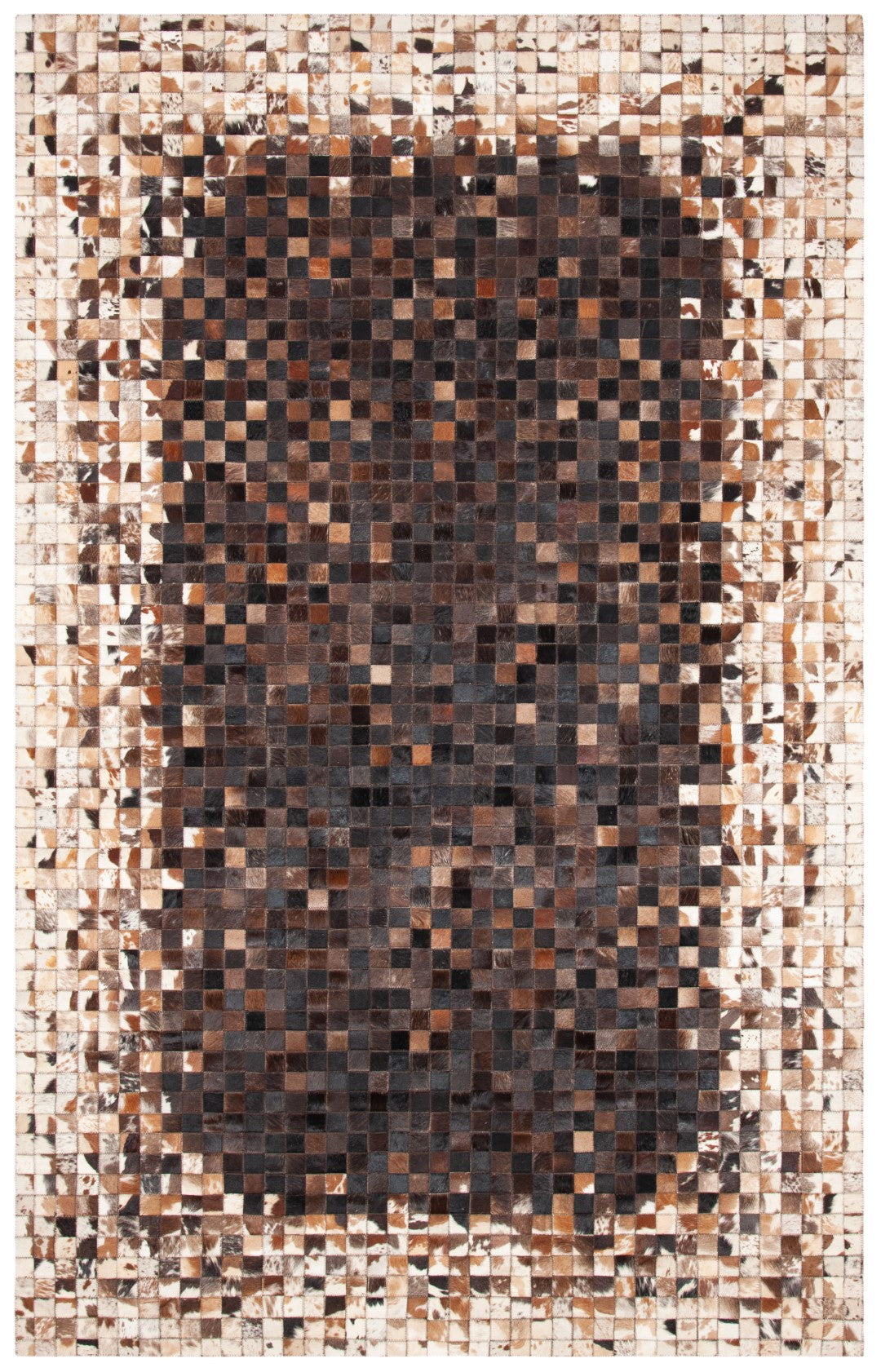 Exquisite Hand-Woven Leather and Felted Cloth Rectangle Rug for Warm Interiors