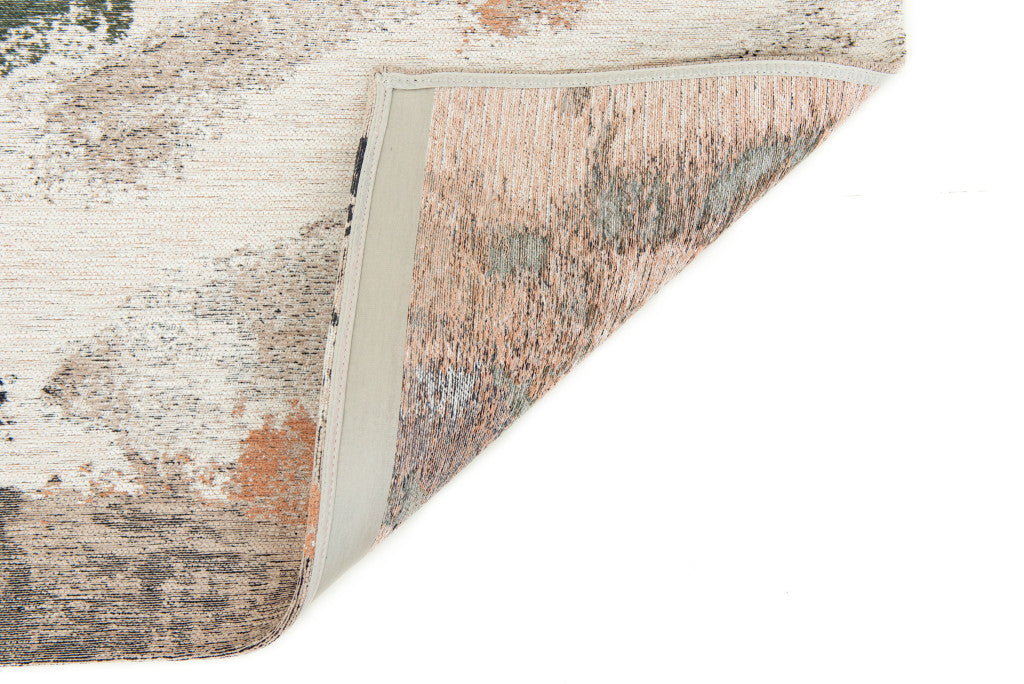 Modern 3' x 5' Gray and Orange Abstract Non-Slip Area Rug for Walkways and Doorways