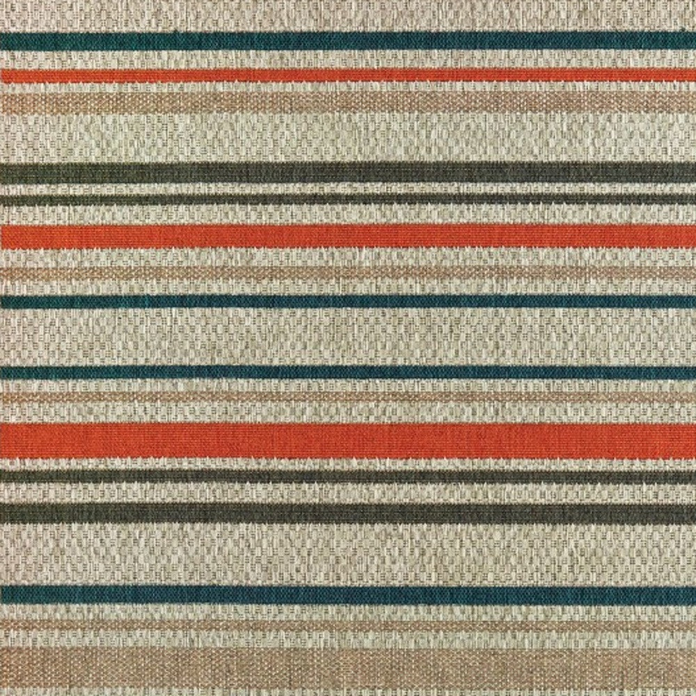 Stylish Blue and Gray Striped Outdoor Rug for Indoor & Outdoor Use
