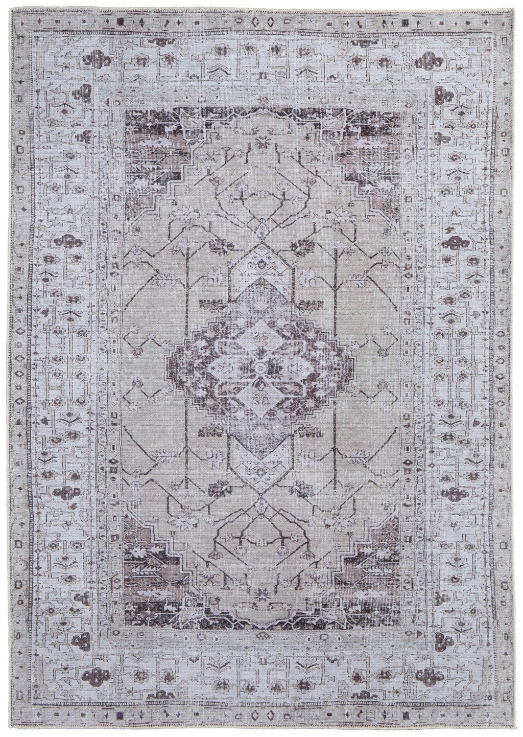 Exquisite Stylish Oriental Washable Area Rug with Worn Faded Design and Soft Texture, Ideal for Any Indoor Space