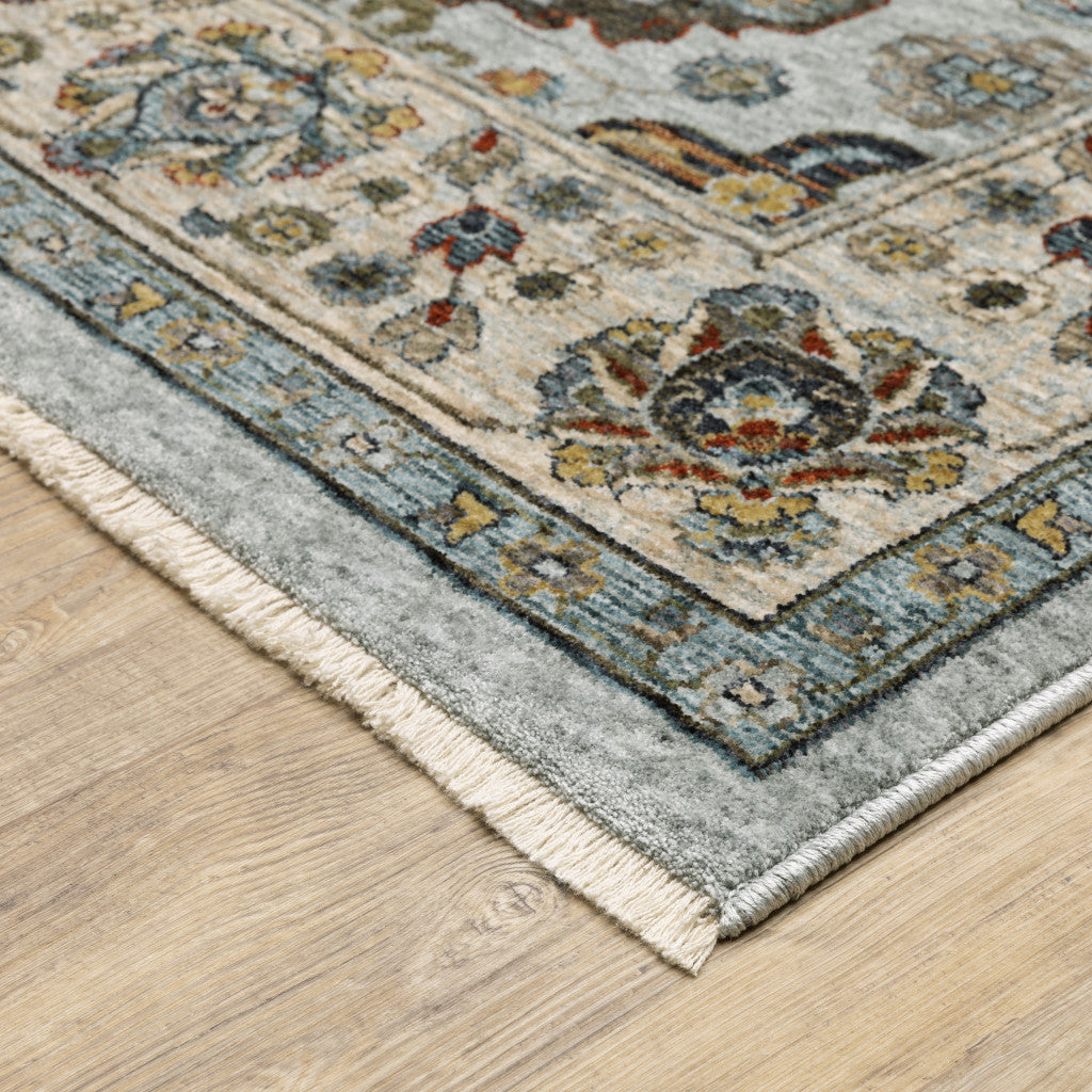 Vibrantly Colored Stain-Resistant Oriental Style Runner Rug with Fringes to Beautify Your Living Space