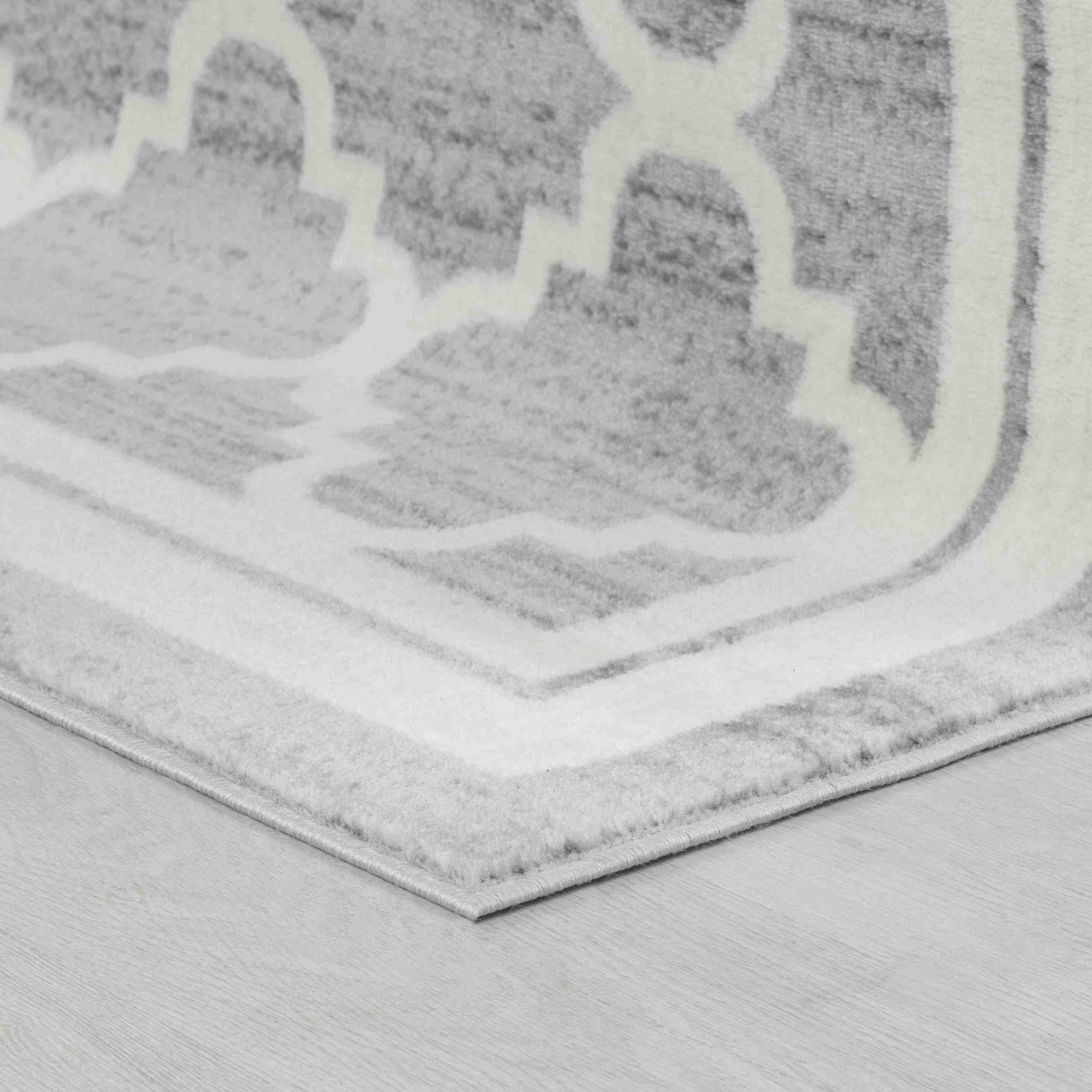Stylish and Comfortable 8-Foot by 11-Foot Grey Moroccan Design Area Rug for Creating Cozy and Elegant Spaces