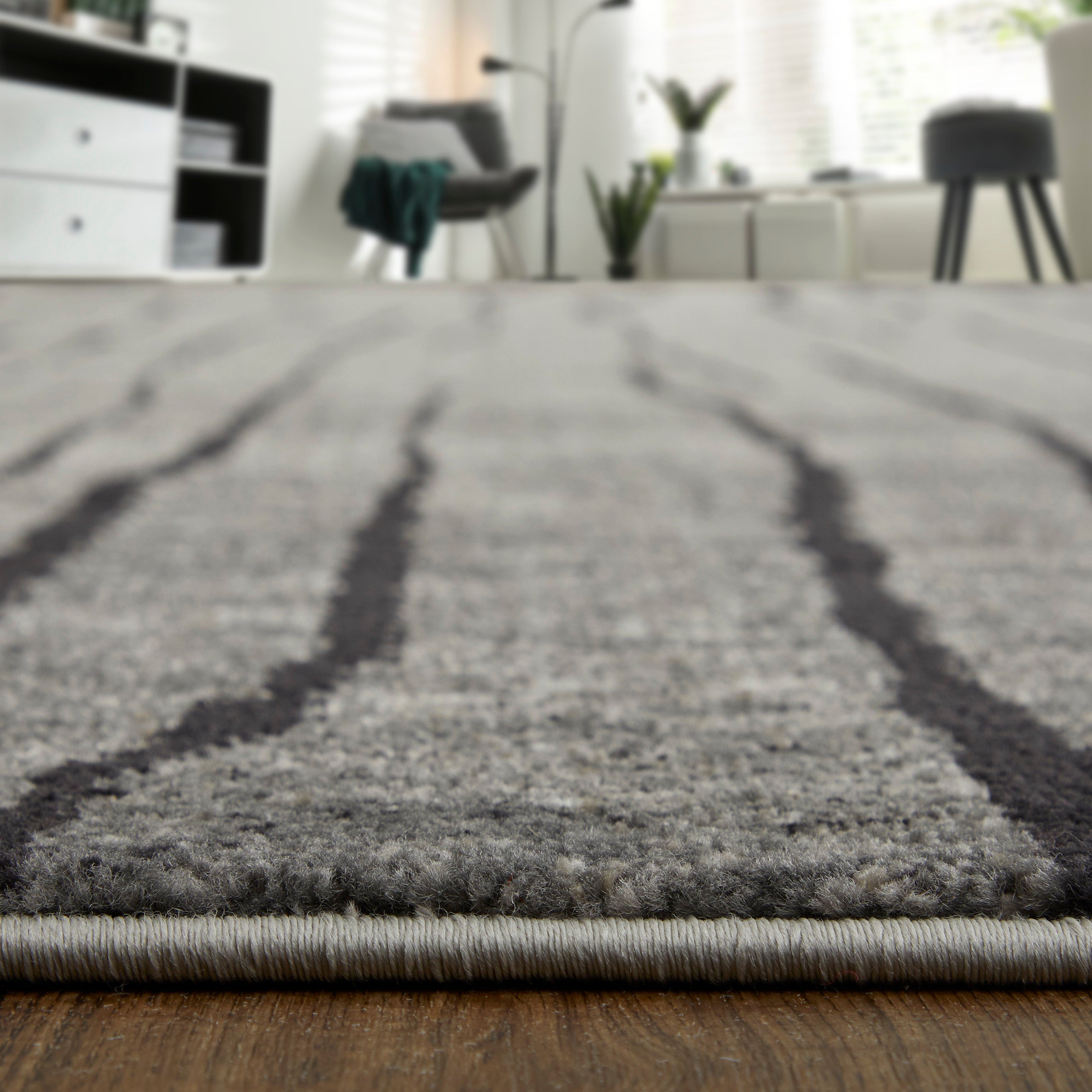 Kano Low Pile Abstract Area Rug - Distressed Look, Stain & Water Resistant for Pets & Homes