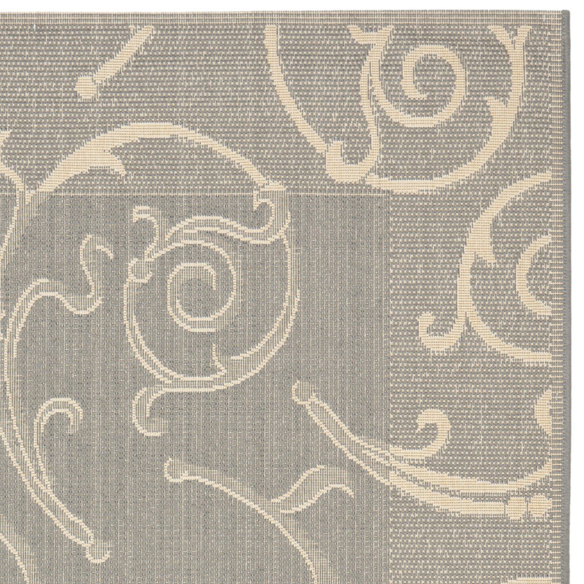 Stylish Courtyard Decor - Luxurious Power Loomed Indoor and Outdoor Area Rug Featuring an Elegant Vine Scroll Pattern