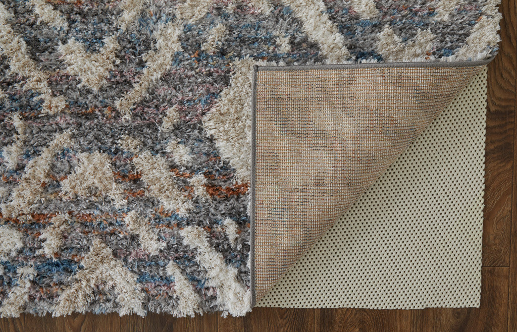 High - Quality Stain - Resistant Polyester Area Rug with Elegant and Modern Geometric Design in Ivory Gray and Taupe for Any Room