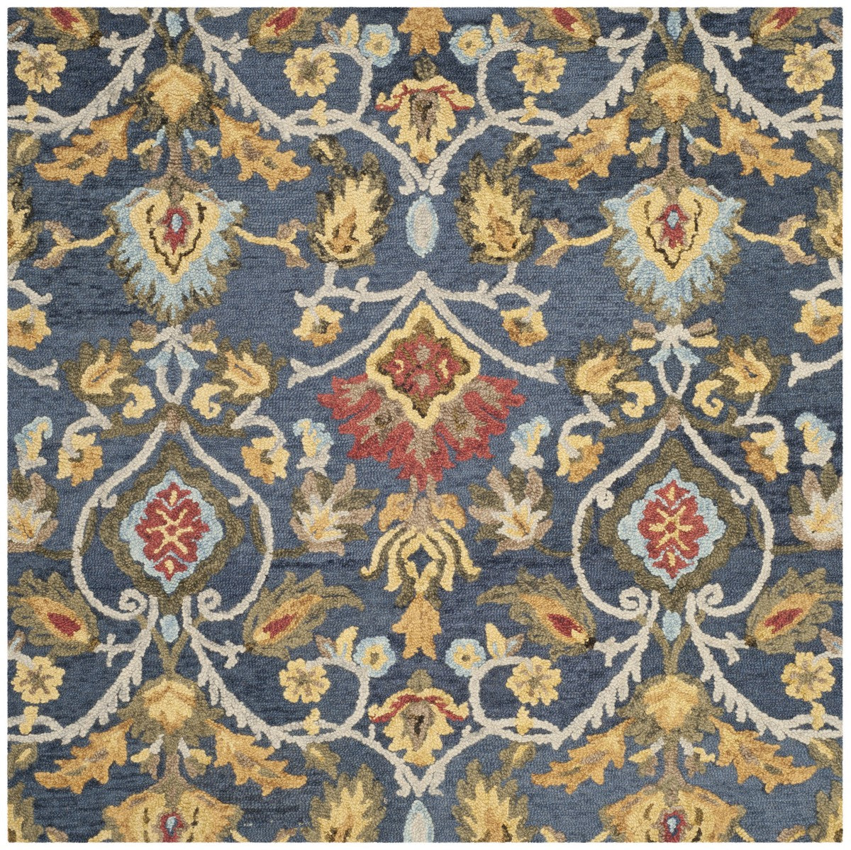 Stylish Hand - Tufted Wool Blossom Rug with Bold Hues for Country - Casual Decor
