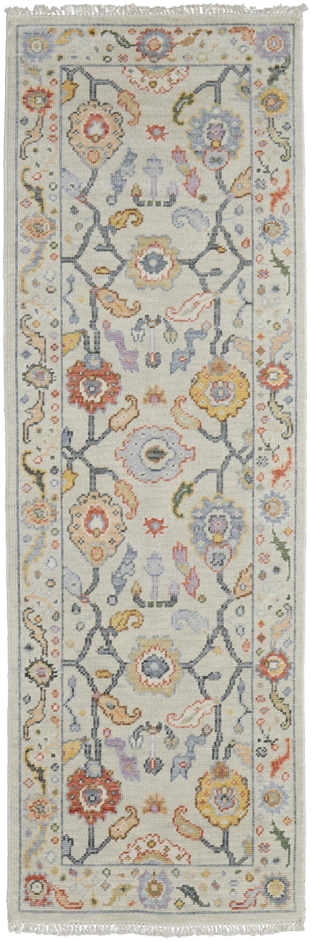 Exquisite Hand-Knotted Oriental Wool Area Rug with Tassels for Elegant and Stylish Living Spaces