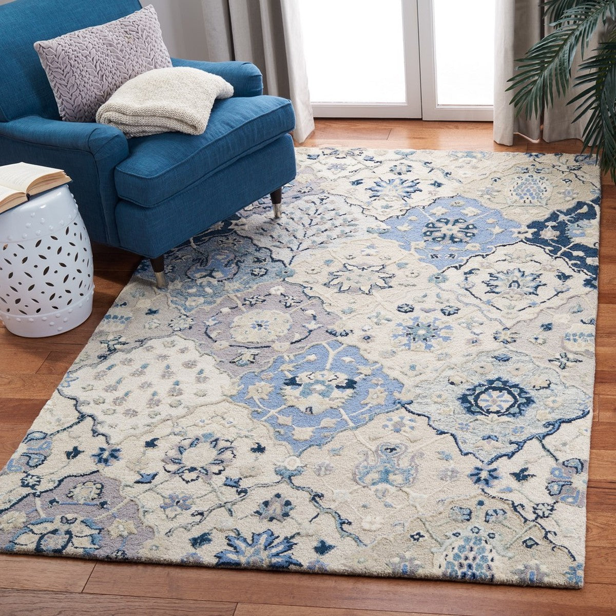Exquisite Hand - Tufted Wool Area Rug with Opulent Indian Craftsmanship for Sophisticated Home Decor and Stylish Living Spaces
