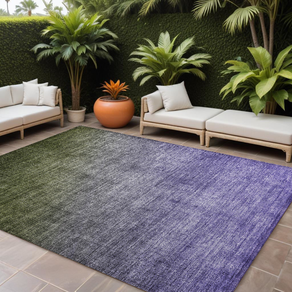 Stylish Ombre Teal and Red Orange Washable and Stain - Resistant Runner Outdoor Rugs for Both Indoor and Outdoor Decor