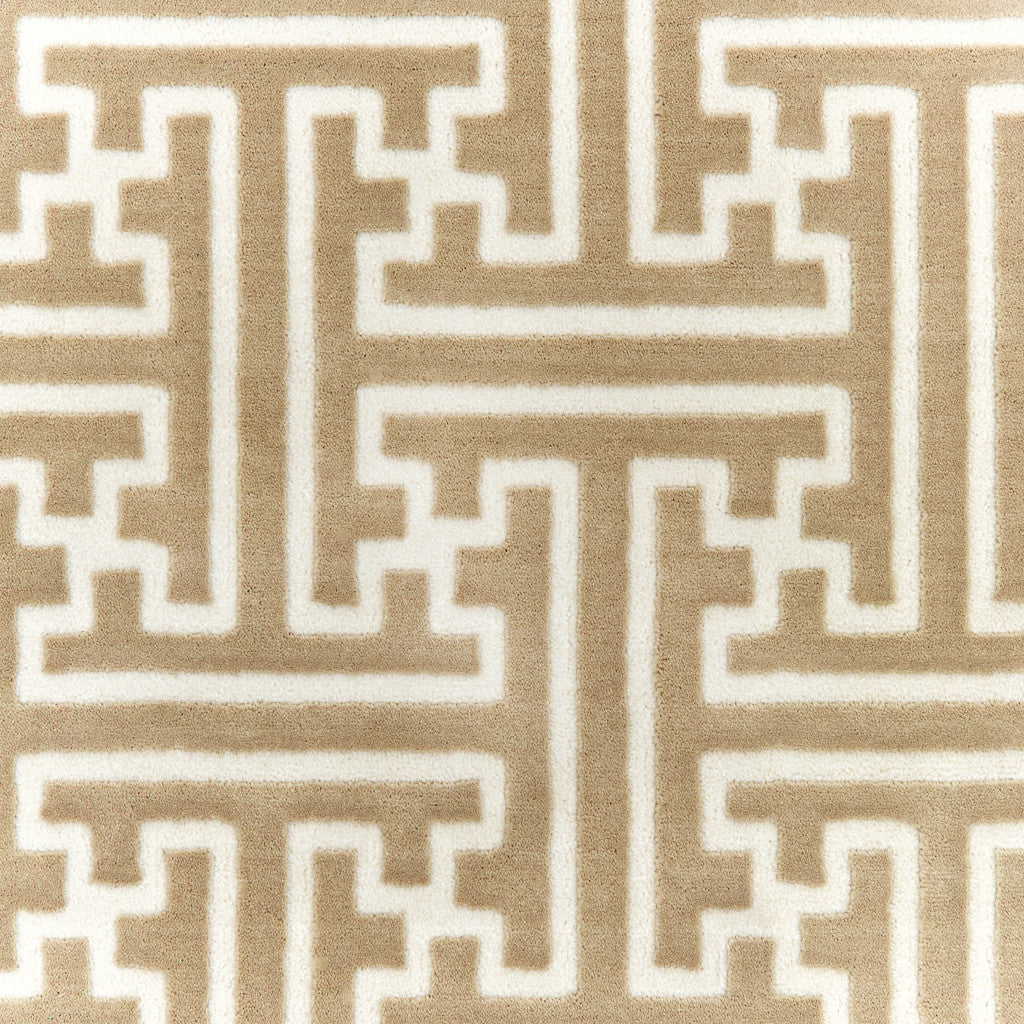 Stain-Resistant Gold and Ivory Geometric Power Loom Runner Rug Ideal for Kid and Pet-Friendly Indoor Spaces