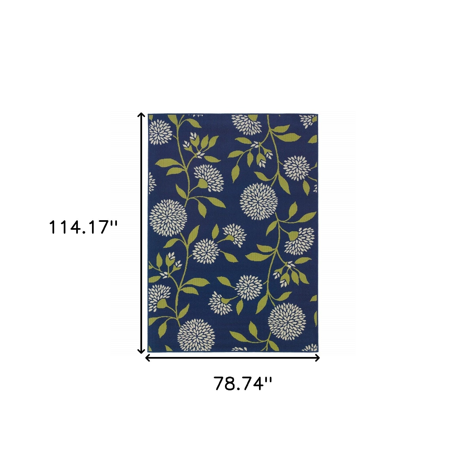 Stylish and Comfortable Blue-Green Floral Outdoor Area Rug for Your Space