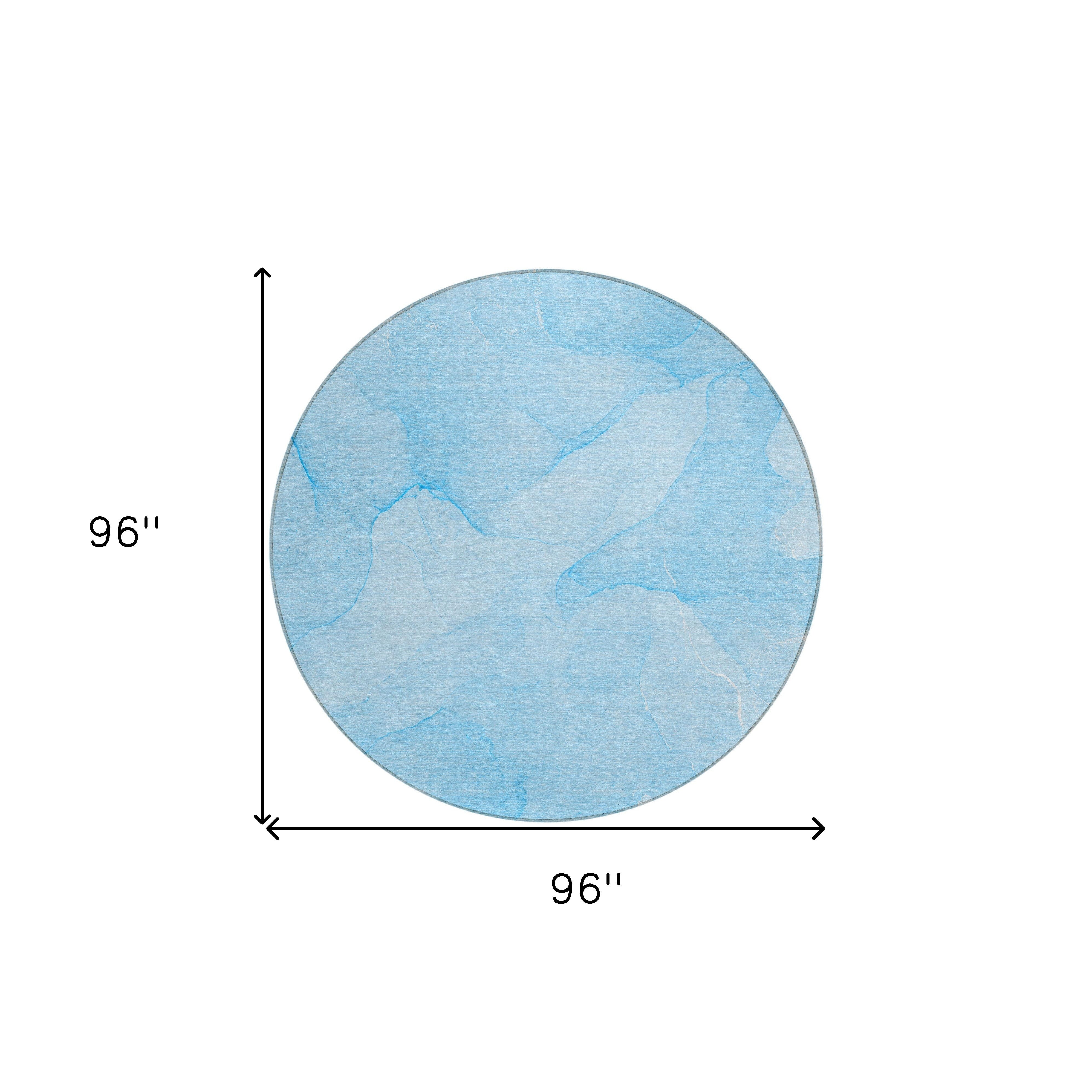 Stylish Blue Washable Abstract Runner Rug for Indoor & Outdoor Use, Stain-Resistant