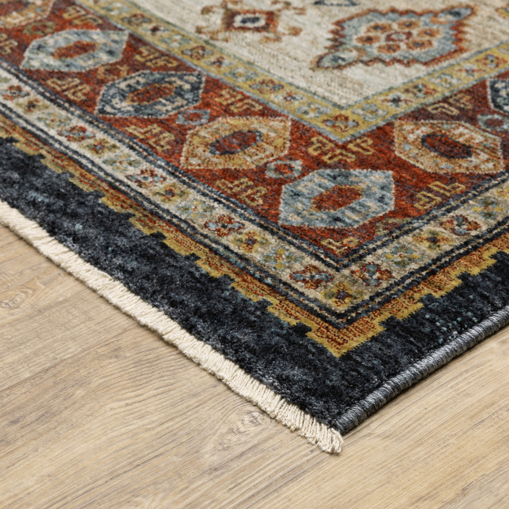 Stain-Resistant Oriental Style Runner Rug in Vibrant Colors with Classic Tassel Ends for Hallways and Rooms