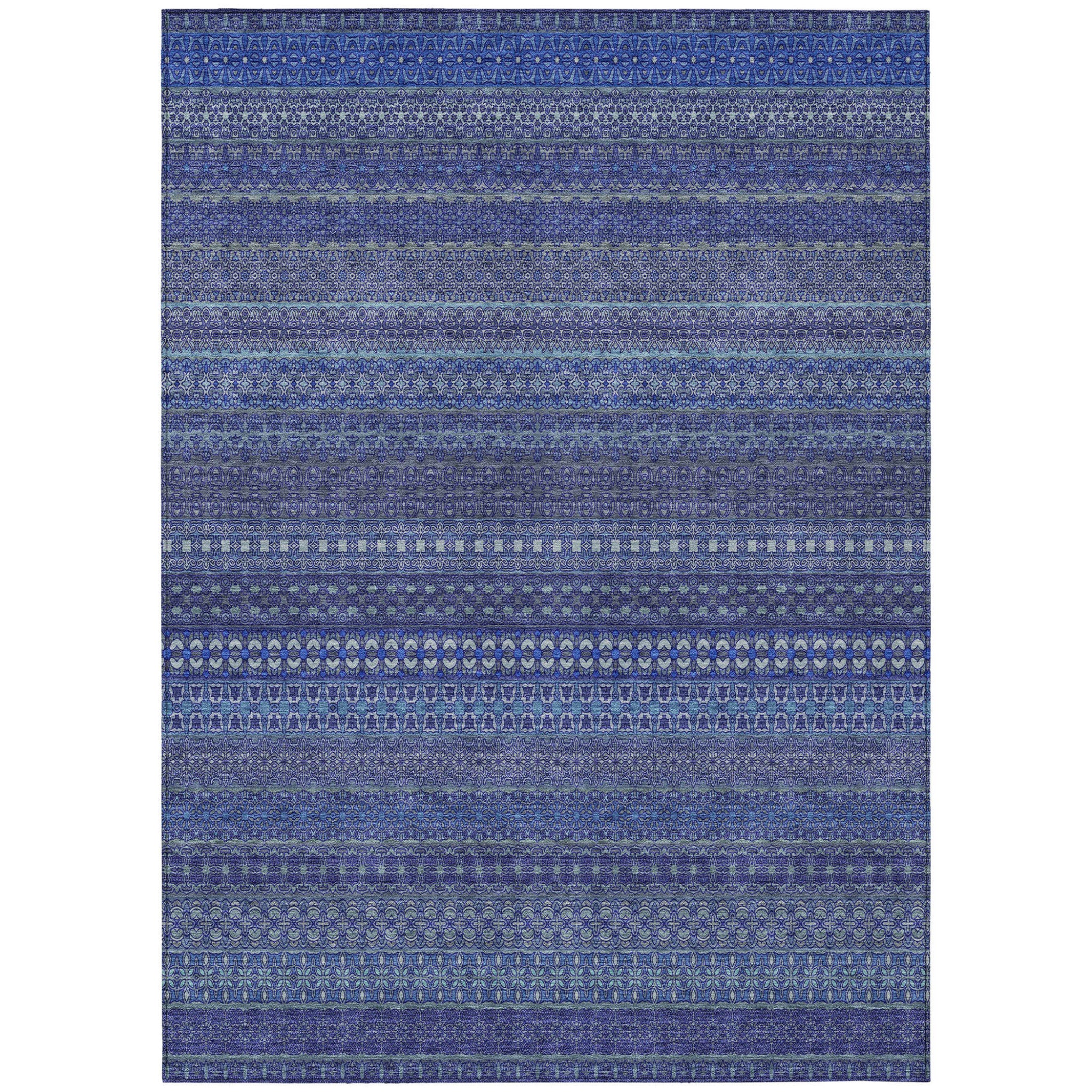 Artichoke Green Striped Indoor-Outdoor Runner Rug: Stain-Resistant, Washable & Stylish