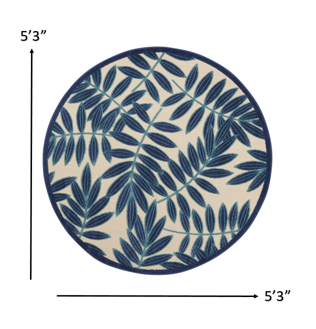 Stunning Indoor and Outdoor Area Rugs with Blue and Ivory Floral Design for Elegant Spaces