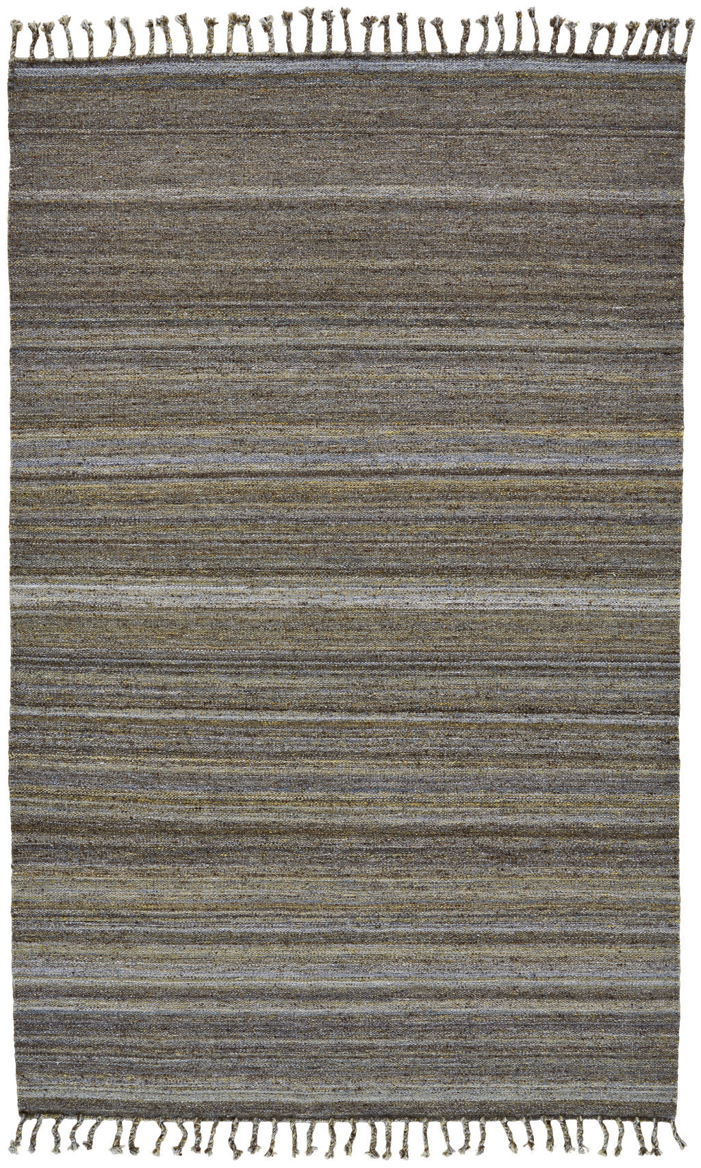 Stunning Striped Hand-Woven Wool Area Rug with Stain-Resistant Functionality and Artisanal Uniqueness
