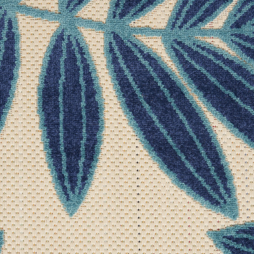 Stunning Indoor and Outdoor Area Rugs with Blue and Ivory Floral Design for Elegant Spaces