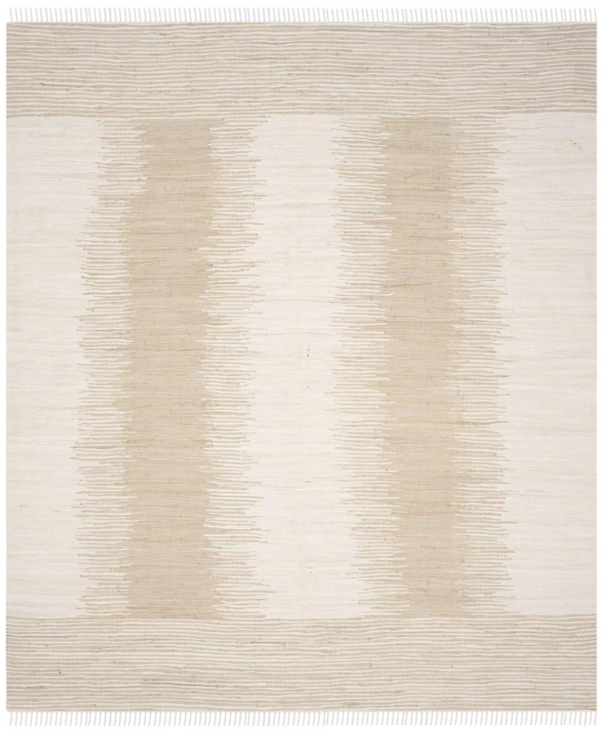 Handmade Cotton Ikat Tie-Dye Montauk Flat Weave Rug for Coastal & Contemporary Homes