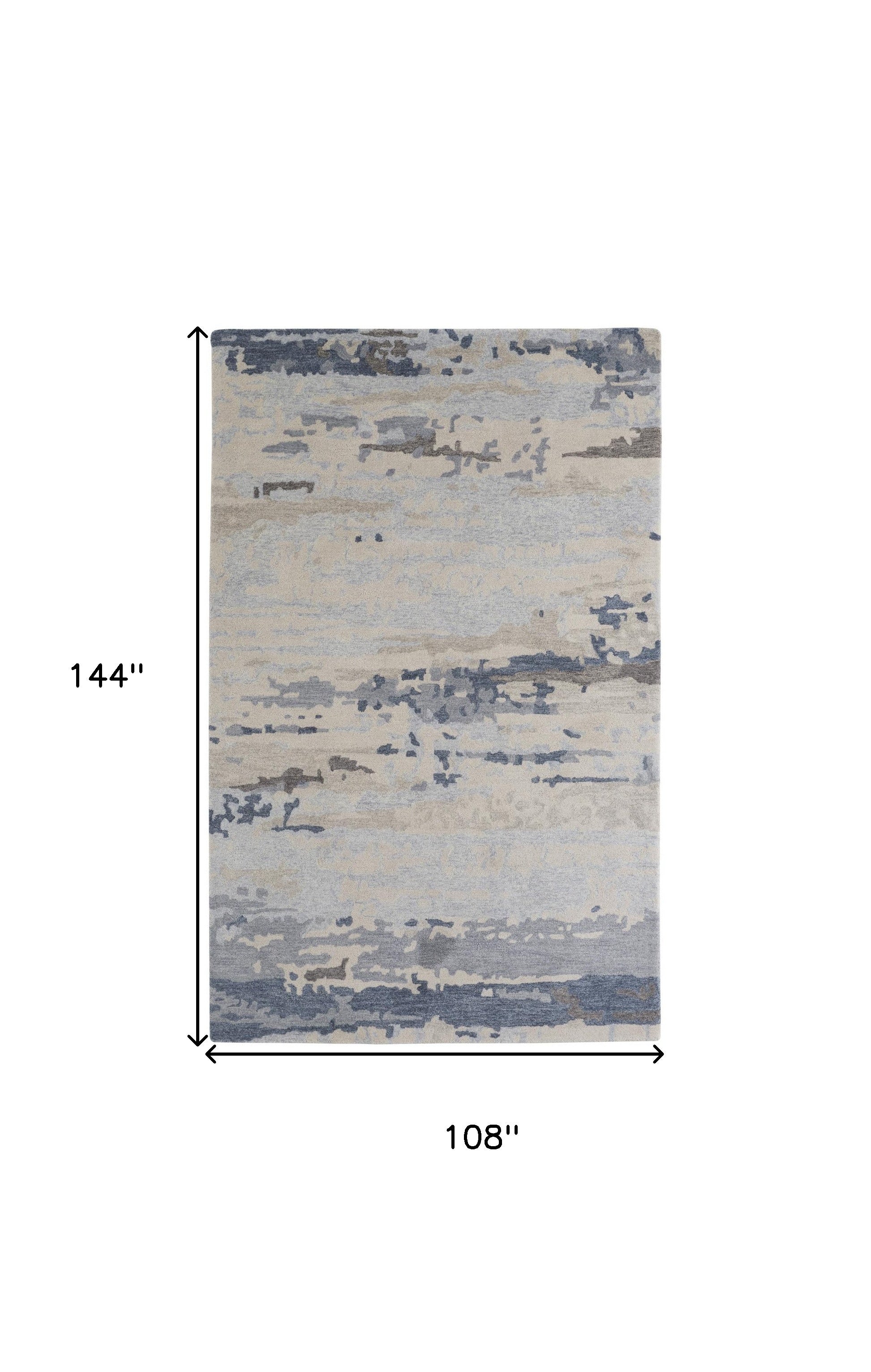 Exquisite Handcrafted Abstract Wool Area Rug with Stain - Resistant Blue, Gray, and Ivory Design for Every Space in Your Home