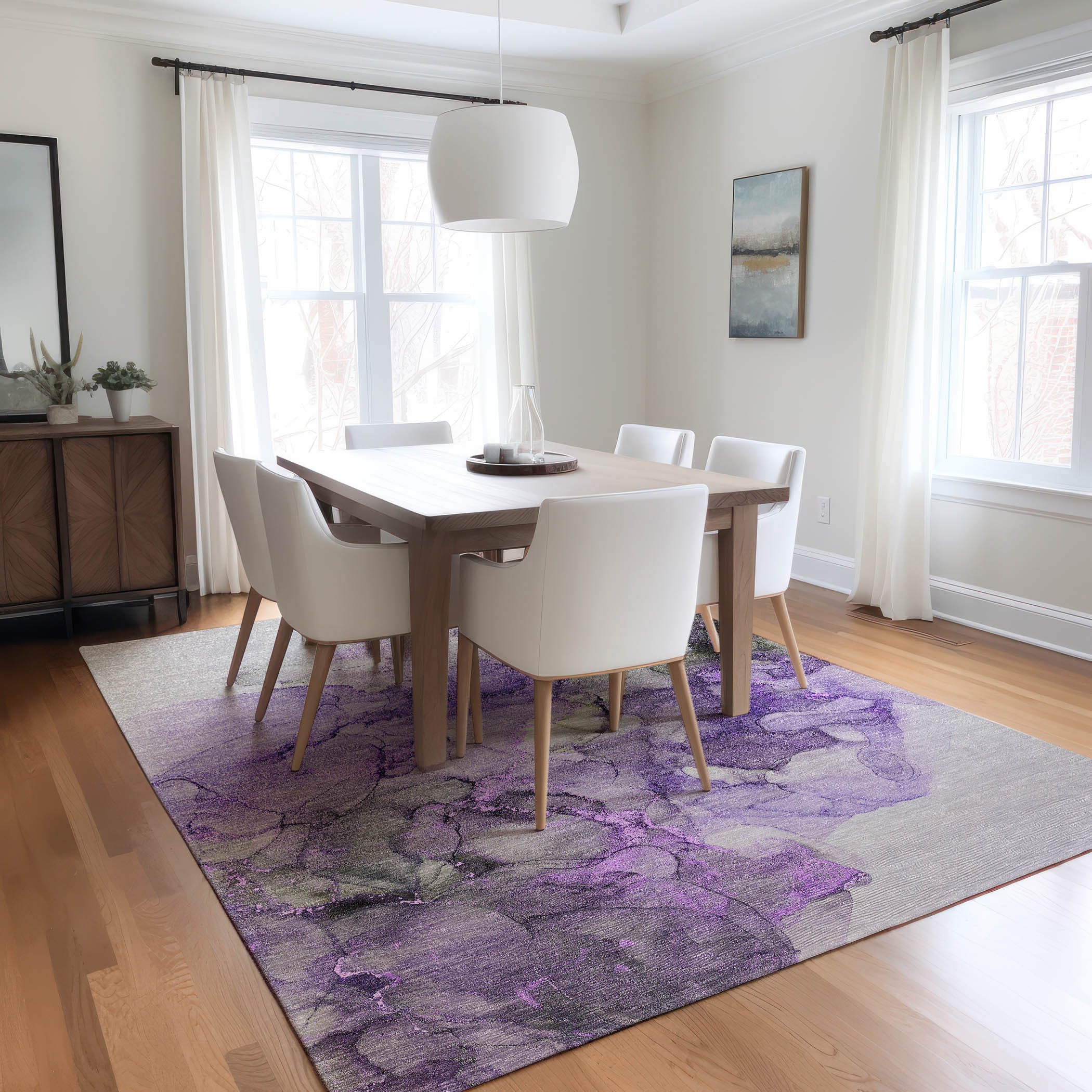 Stylish and Functional Green Abstract Washable Indoor-Outdoor Runner Rug with Stain-Resistant and Non-Skid Features