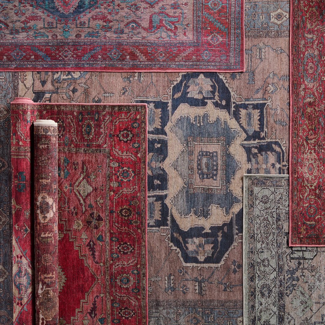 Vintage Barrymore VIN05 Power-loomed Machine-made 50% Polyester 50% Cotton Traditional Medallion Indoor Rug for High Traffic Areas