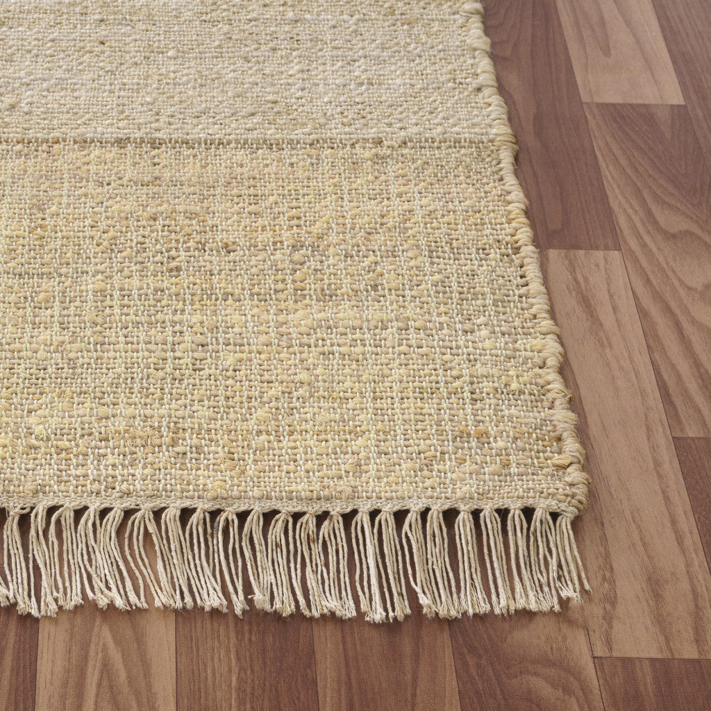 Exquisite Hand-Woven 8-Foot Natural and Ivory Abstract Jute Runner Area Rug for Elegant Home Decor