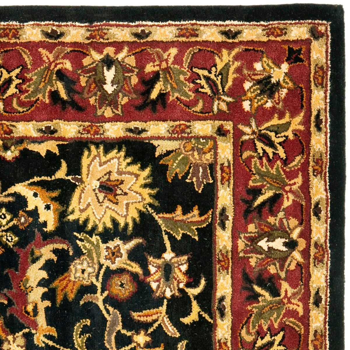 Exquisite Hand - Tufted Wool Pile Area Rug from India with an Elegant Rectangle Design for Enduring Home Decor