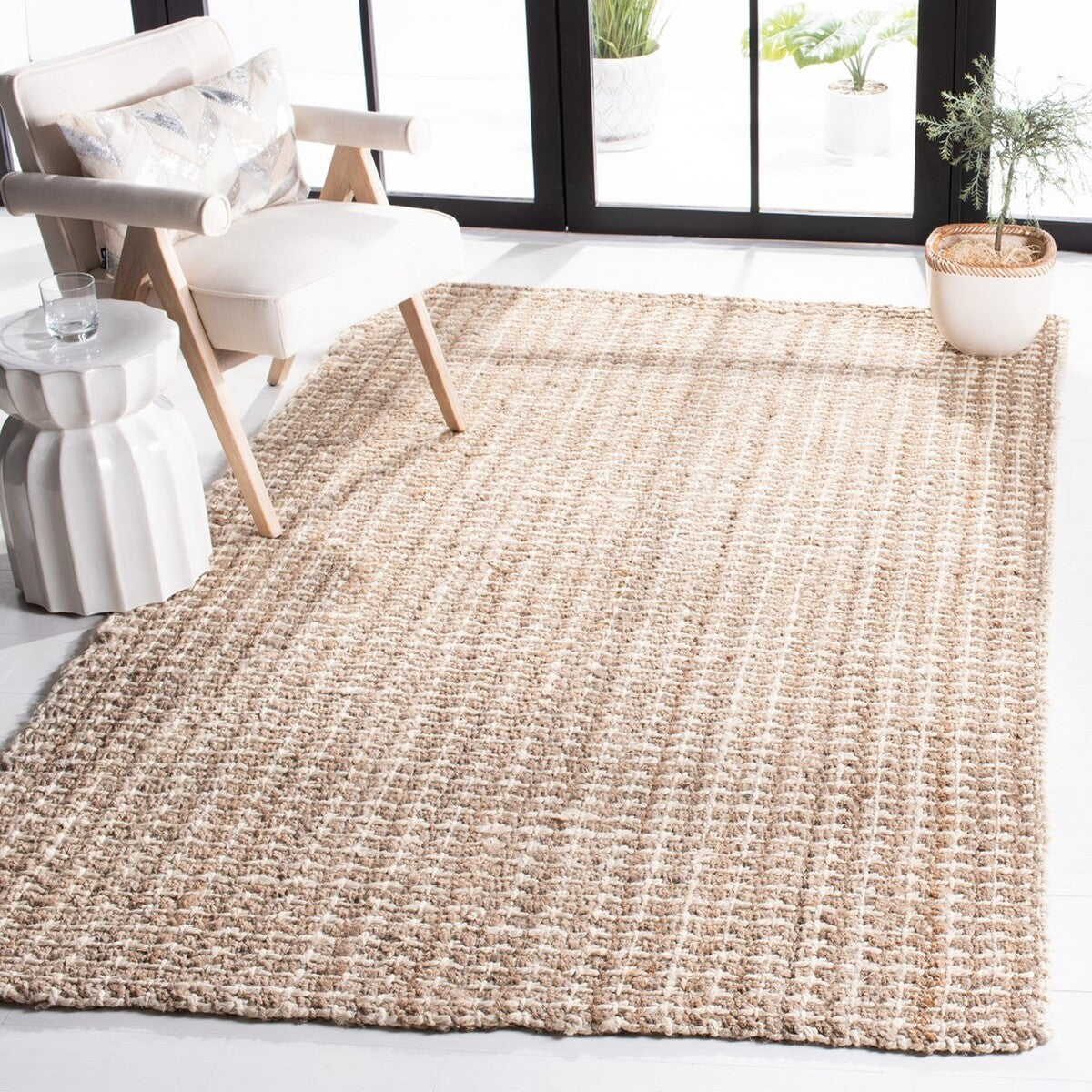 Eco-Friendly 100% Jute Hand Loomed Rug for Modern Spaces - Natural Fiber 188 Elegance